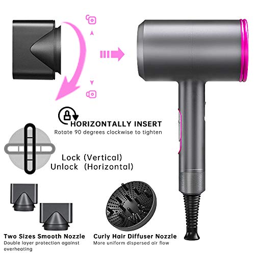 1800W Professional Hair Dryer with Diffuser Ionic Conditioning - Powerful, Fa...