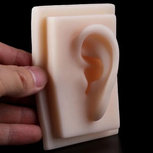 LSOAARRT 1 Pair Human Ear Model Life Size Soft Silicone Ear Acupuncture Pract...