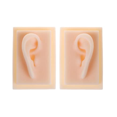 LSOAARRT 1 Pair Human Ear Model Life Size Soft Silicone Ear Acupuncture Pract...