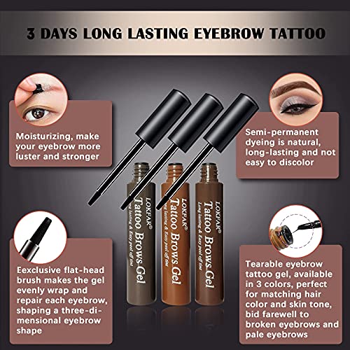 LSxia 2 Pcs Peel Off Tattoo Eyebrow Gel Set, Natural Color Tint Eye-Brow Gel ...