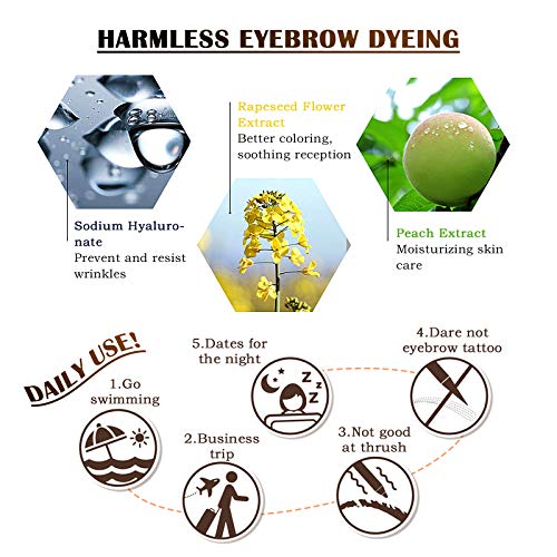 LSxia 2 Pcs Peel Off Tattoo Eyebrow Gel Set, Natural Color Tint Eye-Brow Gel ...