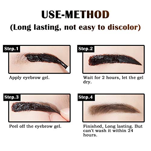 LSxia 2 Pcs Peel Off Tattoo Eyebrow Gel Set, Natural Color Tint Eye-Brow Gel ...