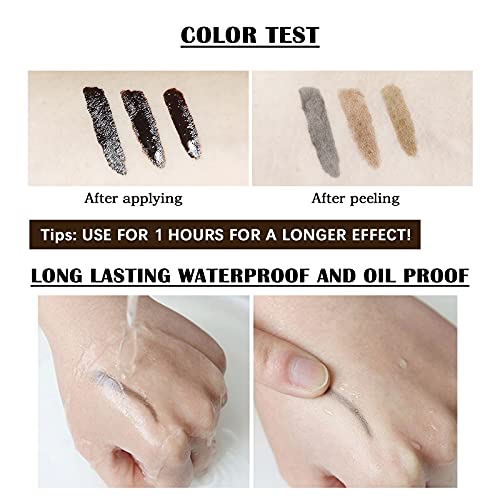 LSxia 2 Pcs Peel Off Tattoo Eyebrow Gel Set, Natural Color Tint Eye-Brow Gel ...