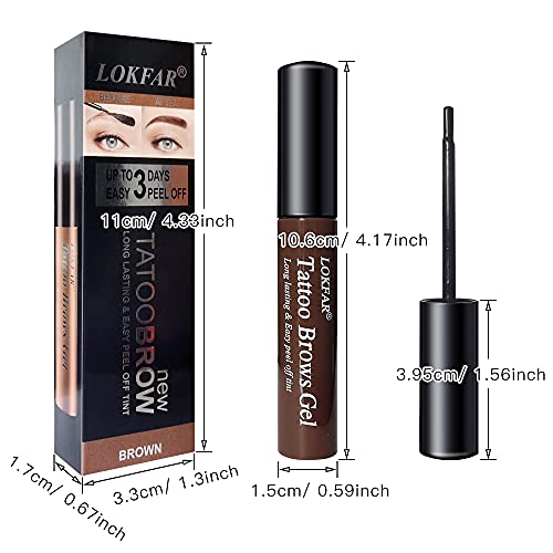 LSxia 2 Pcs Peel Off Tattoo Eyebrow Gel Set, Natural Color Tint Eye-Brow Gel ...