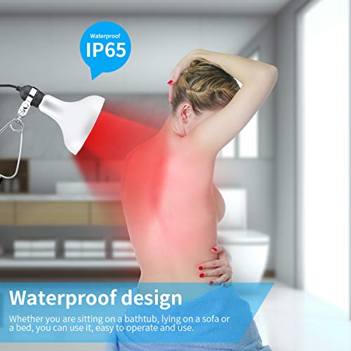 Waterproof Red Light Therapy Lamp Bulb, LED COB Red 660nm & Near Infrared 850...