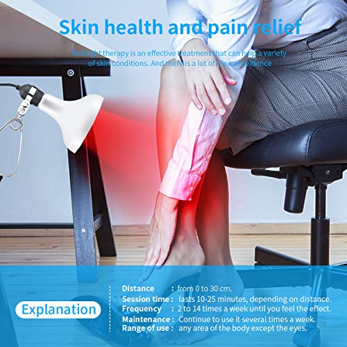 Waterproof Red Light Therapy Lamp Bulb, LED COB Red 660nm & Near Infrared 850...