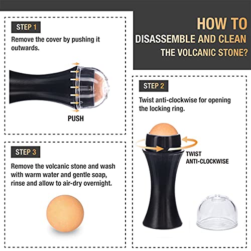 Luckboat Oil Absorbing Volcanic Roller Portable and Reusable Oil-Resistant Fa...