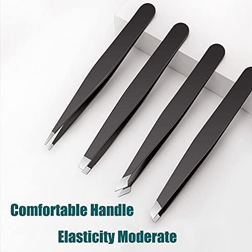LUDOUPIER [4+1 Pieces] Tweezers Set with Travel Case, Great Precision Upgrade...