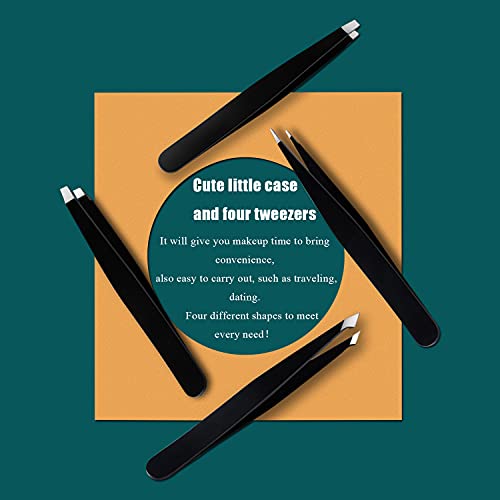 LUDOUPIER [4+1 Pieces] Tweezers Set with Travel Case, Great Precision Upgrade...