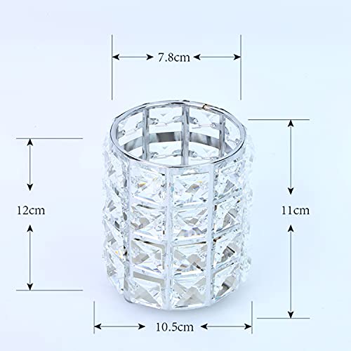 Makeup Brush Holder Organizer Golden Crystal Bling Personalized Gold Comb Bru...