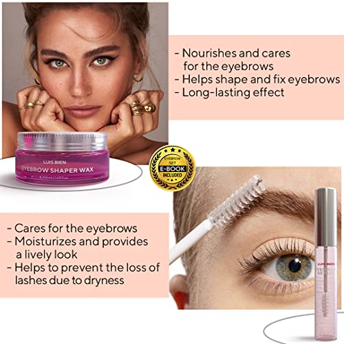 Eyelash Eyebrow Growth Serum Enhancer Kit by LUIS BIEN Boost Lashes And Brows...