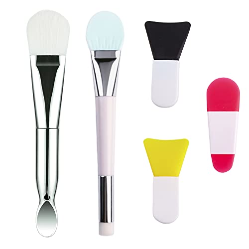 LUKILYZXA Upgrade Soft Hair Silicone Duo Head Face Mask Brush Set, 5 Pcs Beau...