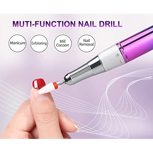 Electric Nail Drill Machine,Lumcrissy Professional Colorful Rechargeable 3500...