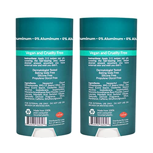 Lume Natural Solid Deodorant Stick - Whole Body Deodorant - Aluminum-Free, Ba...