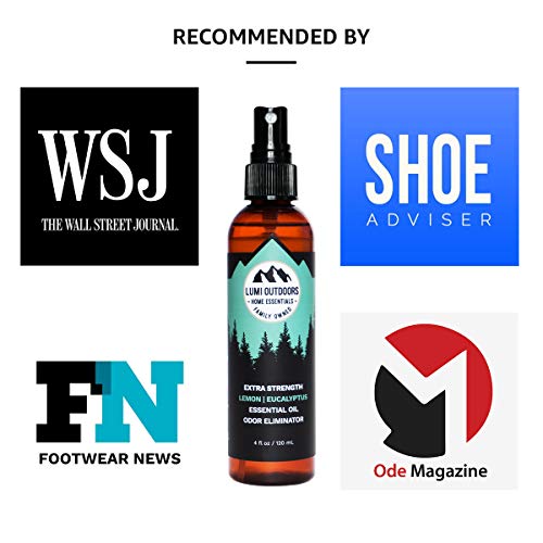 Lumi Outdoors Natural Shoe Deodorizer Spray & Odor Eliminator - Extra Strengt...