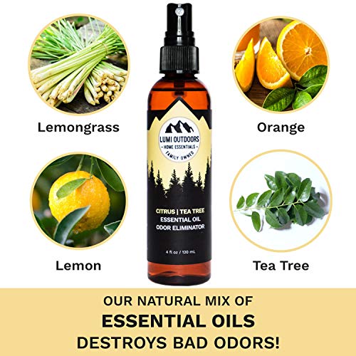 Natural Shoe Deodorizer Spray & Odor Eliminator by Lumi Outdoors - Fresh Citr...