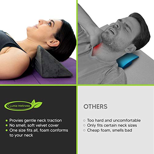 Lumia Wellness Cervical Traction Wedge Pillow - Neck and Shoulder Relaxer - G...