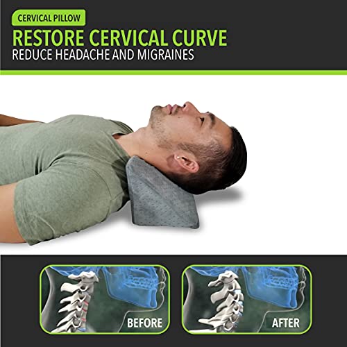 Lumia Wellness Cervical Traction Wedge Pillow - Neck and Shoulder Relaxer - G...