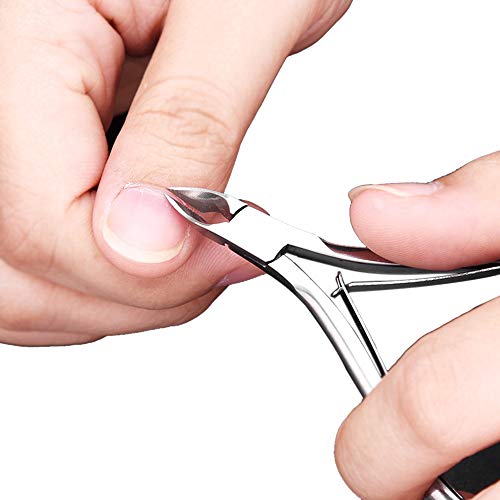 Cuticle Nipper with Cuticle Pusher Stainless Steel Cuticle Dead Skin Trimmer ...