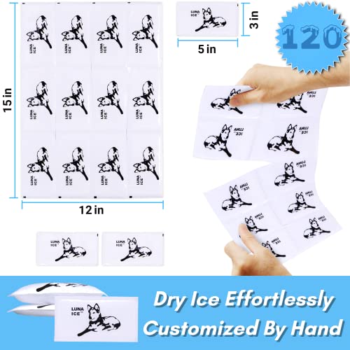 Luna Ice 120 Pack -Dry Ice-Dry ice for Shipping Frozen Food-Bulk Ice Packs-Hi...