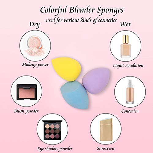 Luoluo 5 Pcs Makeup Sponge Set with 1 Pcs Beauty Sponge Holder, Flawless for ...