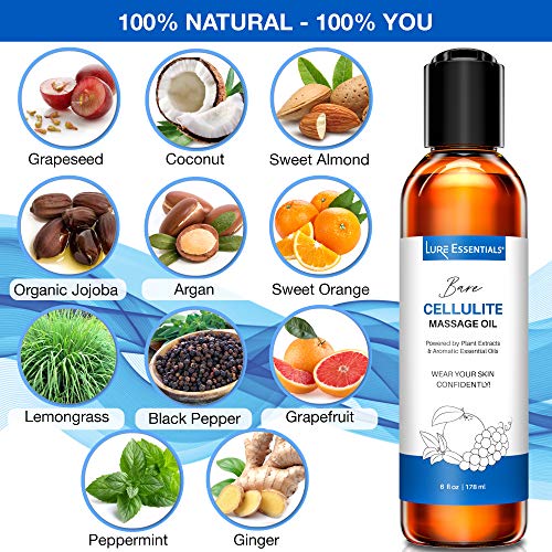 Anti Cellulite Massage Oil, All-Natural Ingredients for Cupping Massage to He...