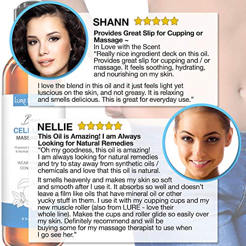 Anti Cellulite Massage Oil, All-Natural Ingredients for Cupping Massage to He...