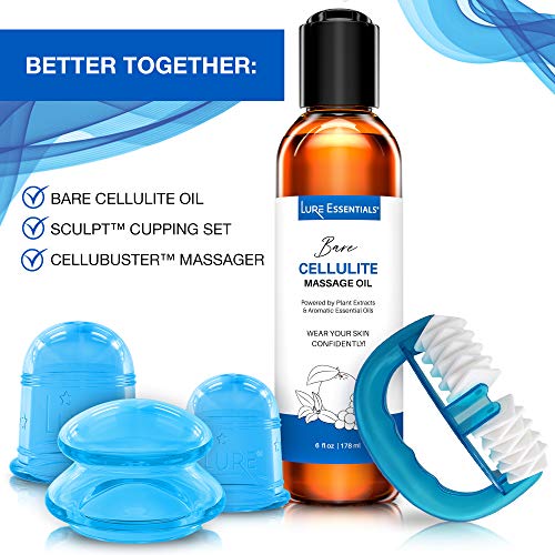 Anti Cellulite Massage Oil, All-Natural Ingredients for Cupping Massage to He...