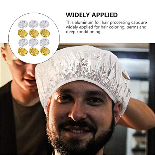 Lurrose 12pcs Aluminum Foil Deep Conditioning Caps Reusable Waterproof Hair C...