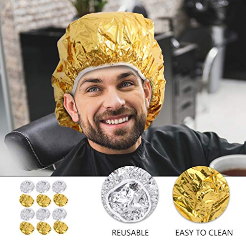 Lurrose 12pcs Aluminum Foil Deep Conditioning Caps Reusable Waterproof Hair C...