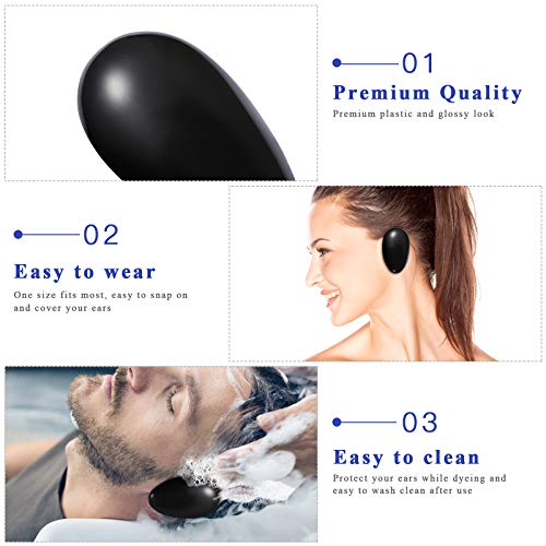Lurrose 20Pcs Hair Dye Earmuffs Plastic Ear Protectors Waterproof Ear Caps Ha...