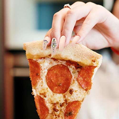 Lurrose 24pcs Fake Nails Rhinestone Ballerina Nail Art Tips False Nails Coffi...