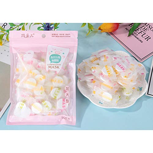 Lurrose 50pcs Ultrathin Silk Compressed Facial Masks Paper Natural Skin Care ...