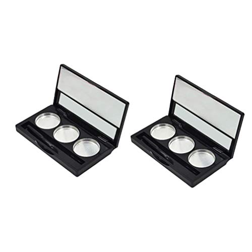 Lurrose Empty Magnetic Eyeshadow Palette 3 Colors Empty Eyeshadow Case Box Em...