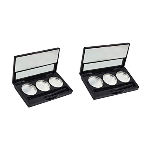 Lurrose Empty Magnetic Eyeshadow Palette 3 Colors Empty Eyeshadow Case Box Em...