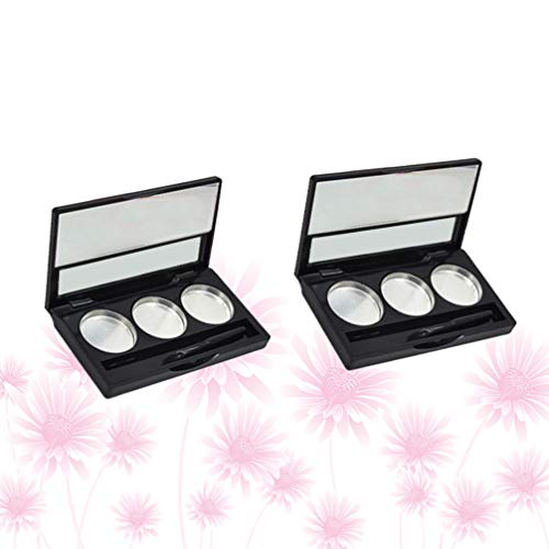 Lurrose Empty Magnetic Eyeshadow Palette 3 Colors Empty Eyeshadow Case Box Em...