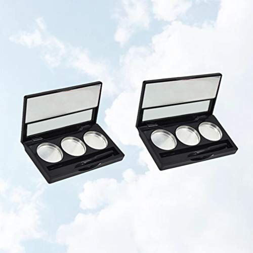 Lurrose Empty Magnetic Eyeshadow Palette 3 Colors Empty Eyeshadow Case Box Em...