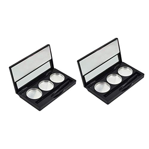 Lurrose Empty Magnetic Eyeshadow Palette 3 Colors Empty Eyeshadow Case Box Em...