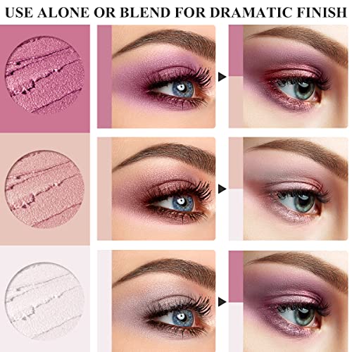 LUXAZA 24H Longwear Cream Eyeshadow Stick,3 PCS Purple Pink Eyeshadow Pencil ...