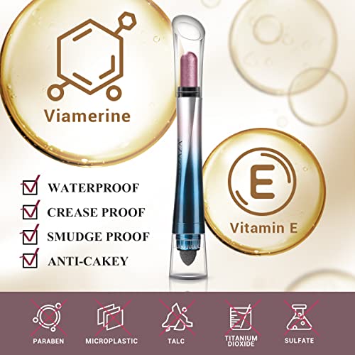 LUXAZA 24H Longwear Cream Eyeshadow Stick,3 PCS Purple Pink Eyeshadow Pencil ...