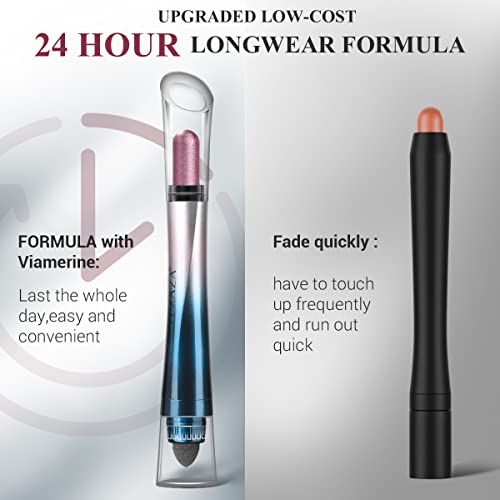 LUXAZA 24H Longwear Cream Eyeshadow Stick,3 PCS Purple Pink Eyeshadow Pencil ...