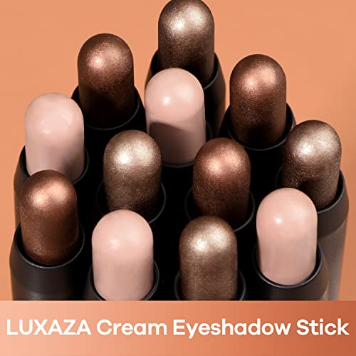 LUXAZA 3Pcs Eyeshadow Stick Set, Matte And Shimmer Creamy Eyeshadow Pencil, B...