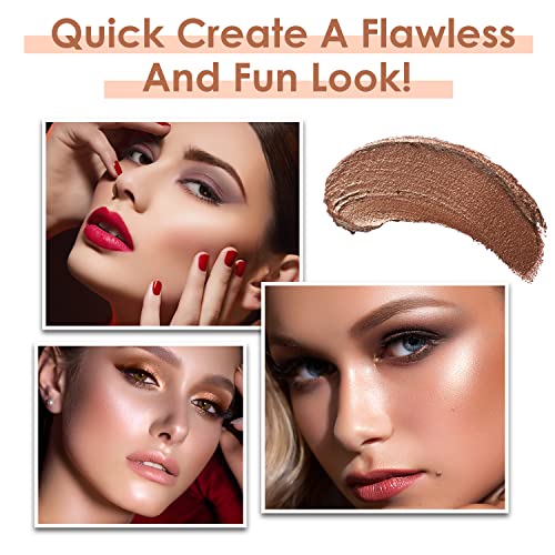 LUXAZA 3Pcs Eyeshadow Stick Set, Matte And Shimmer Creamy Eyeshadow Pencil, B...