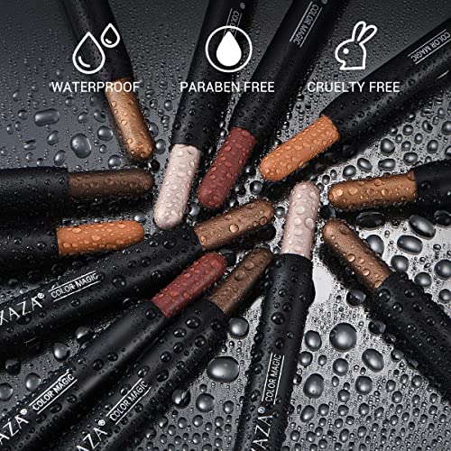 LUXAZA 6 PCS Dark Brown and Neutral Metallic Eyeshadow Stick Set, Champagne C...