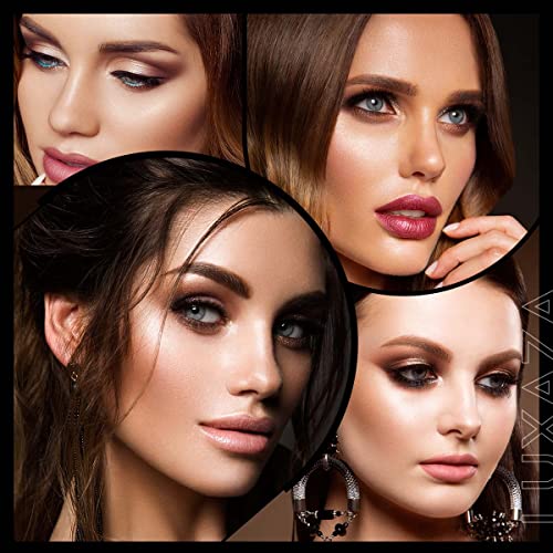 LUXAZA 6 PCS Dark Brown and Neutral Metallic Eyeshadow Stick Set, Champagne C...