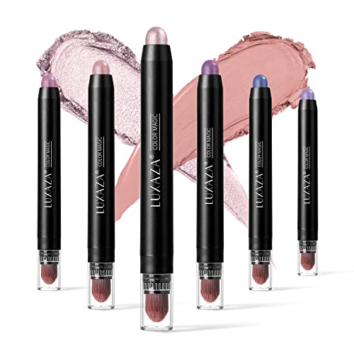 LUXAZA 6PCS Eyeshadow and Eyeliner Pen, Matte And Shimmer Cream Eyeshadow Pen...