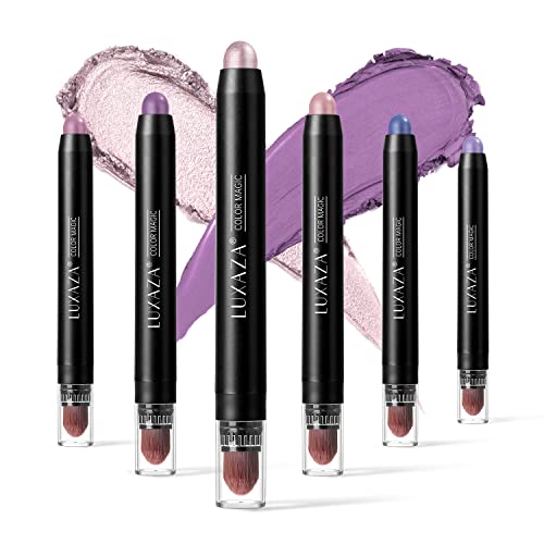 LUXAZA 6PCS Eyeshadow and Eyeliner Pen, Matte And Shimmer Cream Eyeshadow Pen...