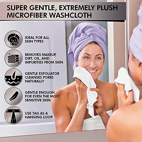 Microfiber Face Cloth Washcloth for Body - Ultra Soft Makeup Remover Cloth - ...