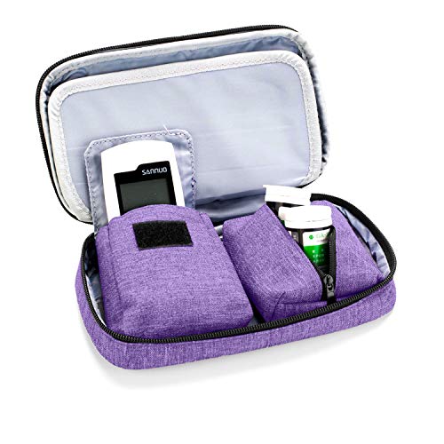 Luxja Diabetic Supplies Travel Case, Storage Bag for Glucose Meter and Other ...