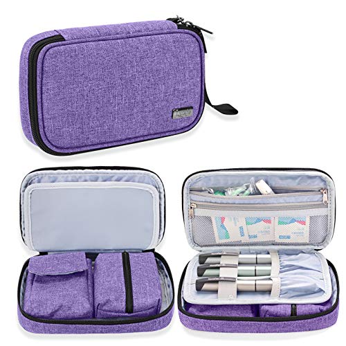 Luxja Diabetic Supplies Travel Case, Storage Bag for Glucose Meter and Other ...